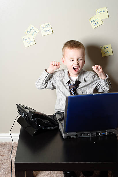 istock Angry little business boy 182474984