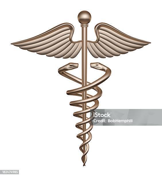 Caduceus Medical Symbol Stock Photo - Download Image Now - Medical Symbol, Caduceus, Three Dimensional