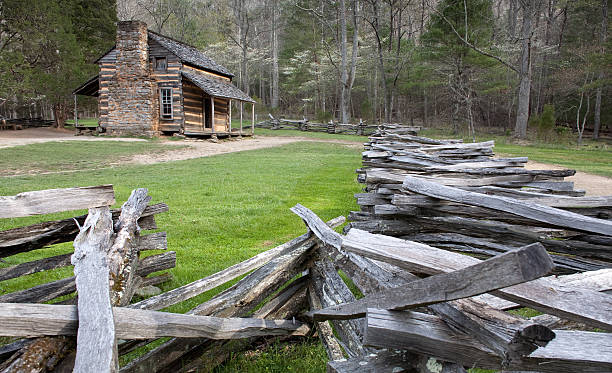 istock Old American log cabin 182475040