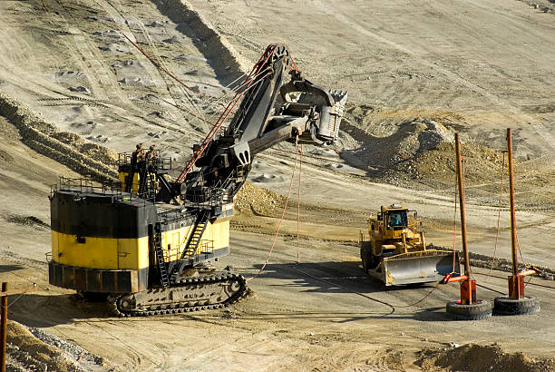 istock giant electric shovel in copper mine 182475250