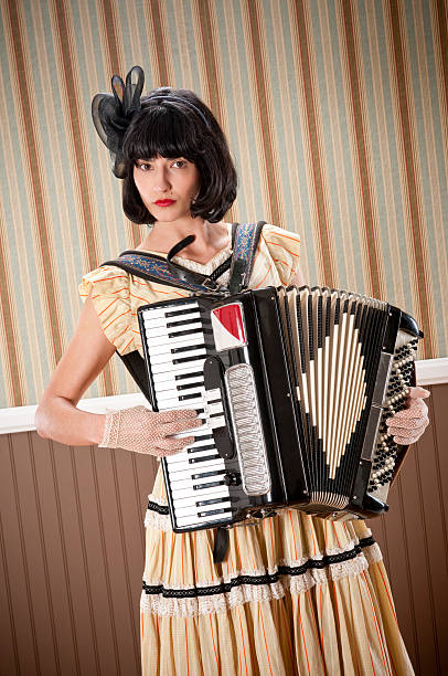 istock Young Woman With Accordion 182475336