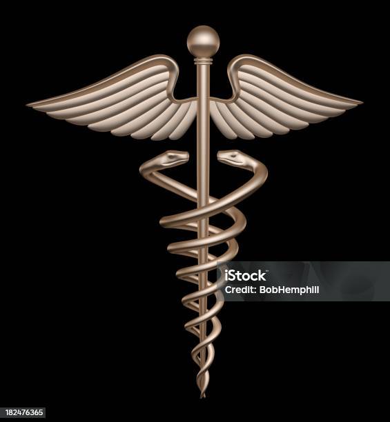 Hermesstab Medical Symbol Stockfoto und mehr Bilder von Hermesstab - Hermesstab, Begriffssymbol, Bronze