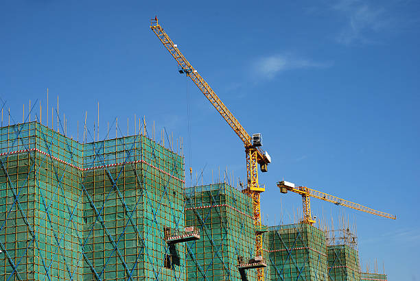 Construction of Apartment Complex stock photo