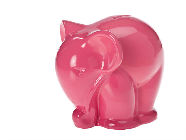 istock Pink elephant coin bank 182477092