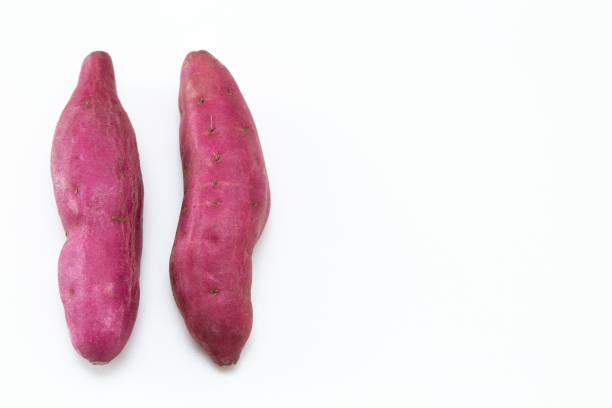 Sweet potato on a white background.