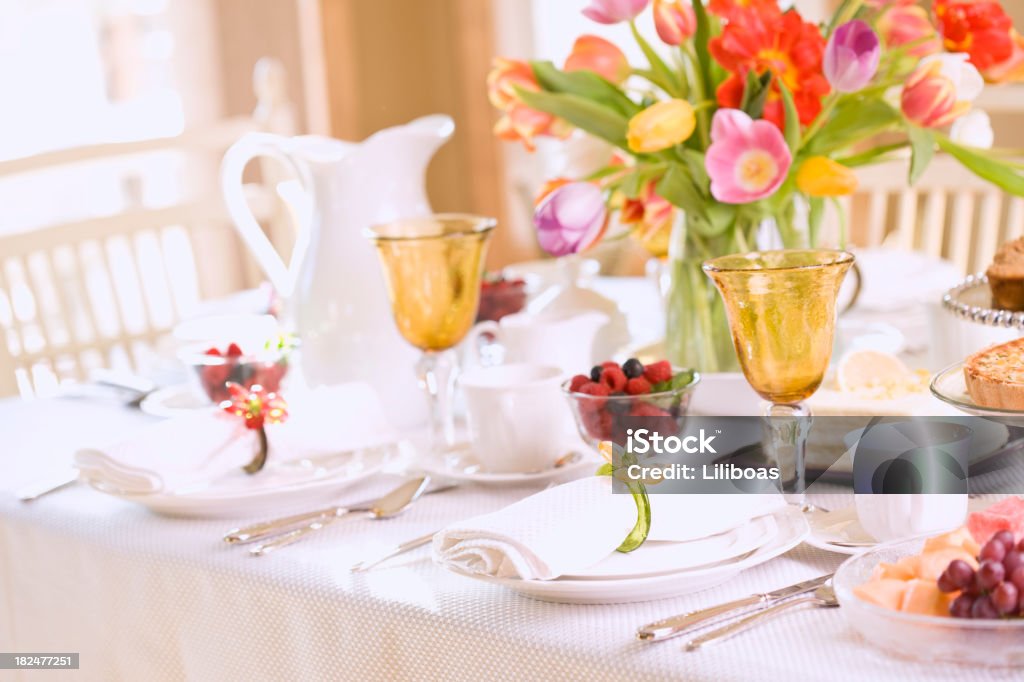 Frühlings-Dining - Lizenzfrei Amerikanische Heidelbeere Stock-Foto