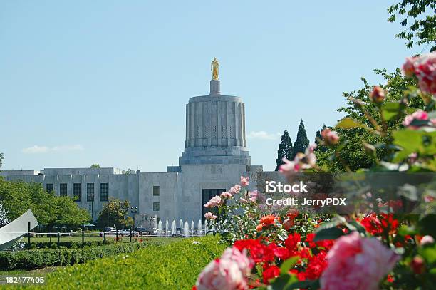 Roses And Capitol Stock Photo - Download Image Now - Oregon - US State, Salem - Oregon, Architectural Dome