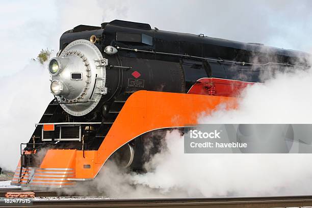 Streamline Steam Engine Stock Photo - Download Image Now - Black Color, Green Color, Horizontal