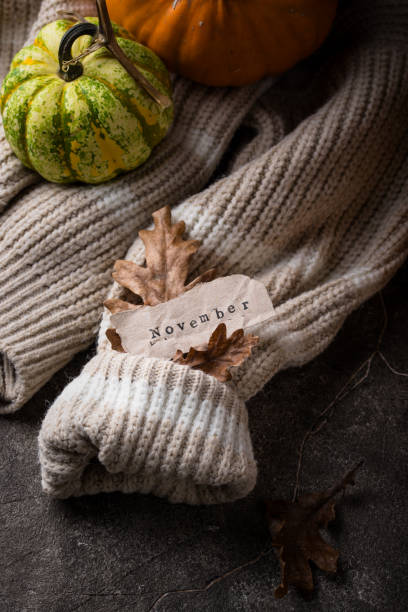 istock Autumn November still life with letter 1824775546