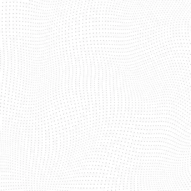 Vector illustration of Dotted distorted 3D surface