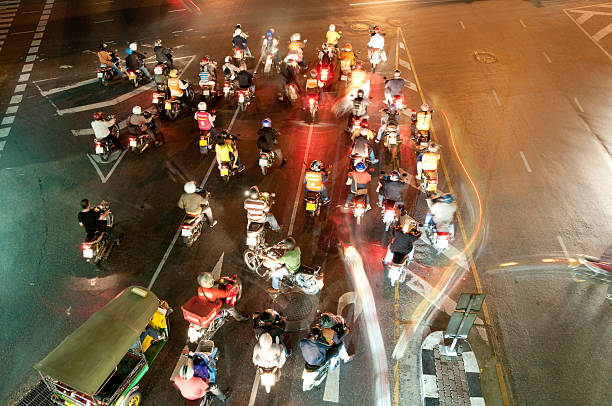 istock Motorbikes At A Busy Junction 182477825