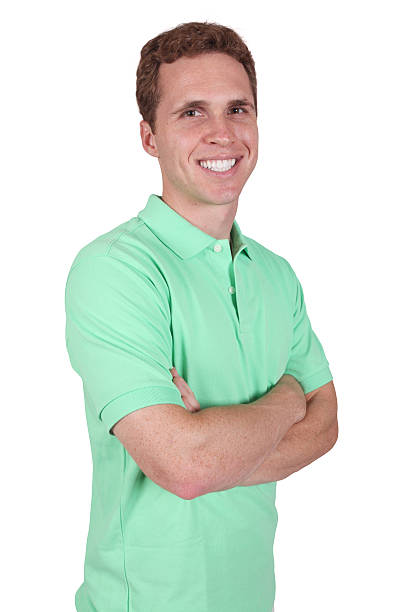 istock Isolated casual male smiling arms folded 182478557