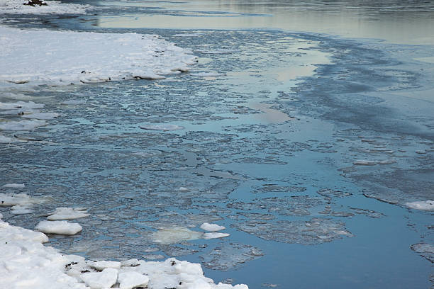 istock Winter with ice flows in the water. 182479052