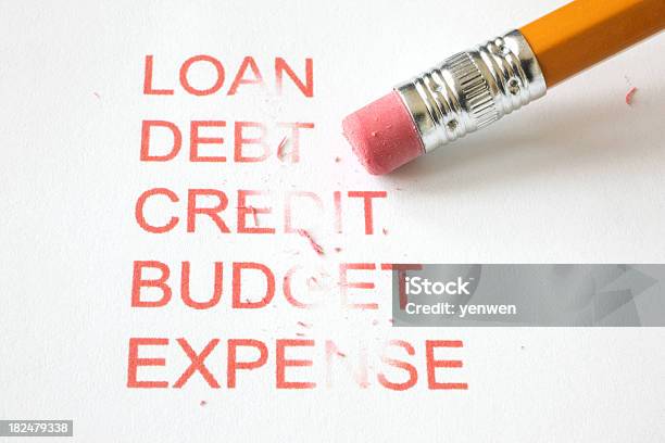 Erase Financial Problems Stock Photo - Download Image Now - Eraser, Absence, Concepts