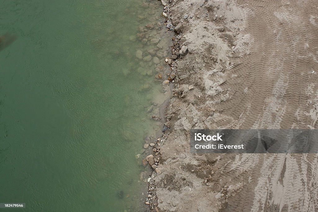 Riverbank of the Dadu River Dadu River winding through the valleys. Dadu River is a major headwater stream of the Yangtze River in China Aerial View Stock Photo