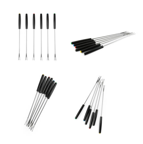 istock Set of fondue forks on white background 1824799119