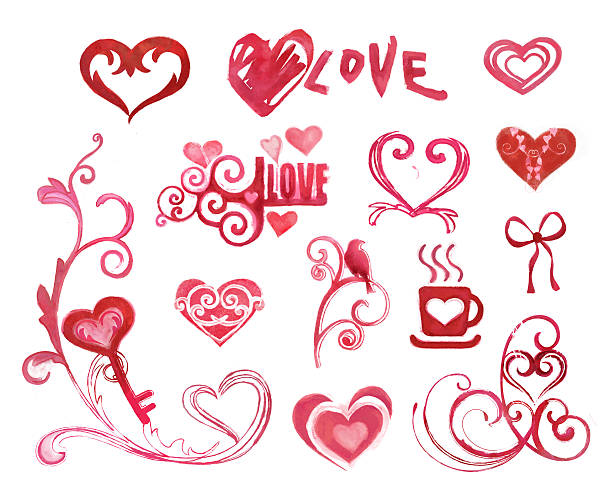 картина hearts - picture of the word love стоковые фото и изображения