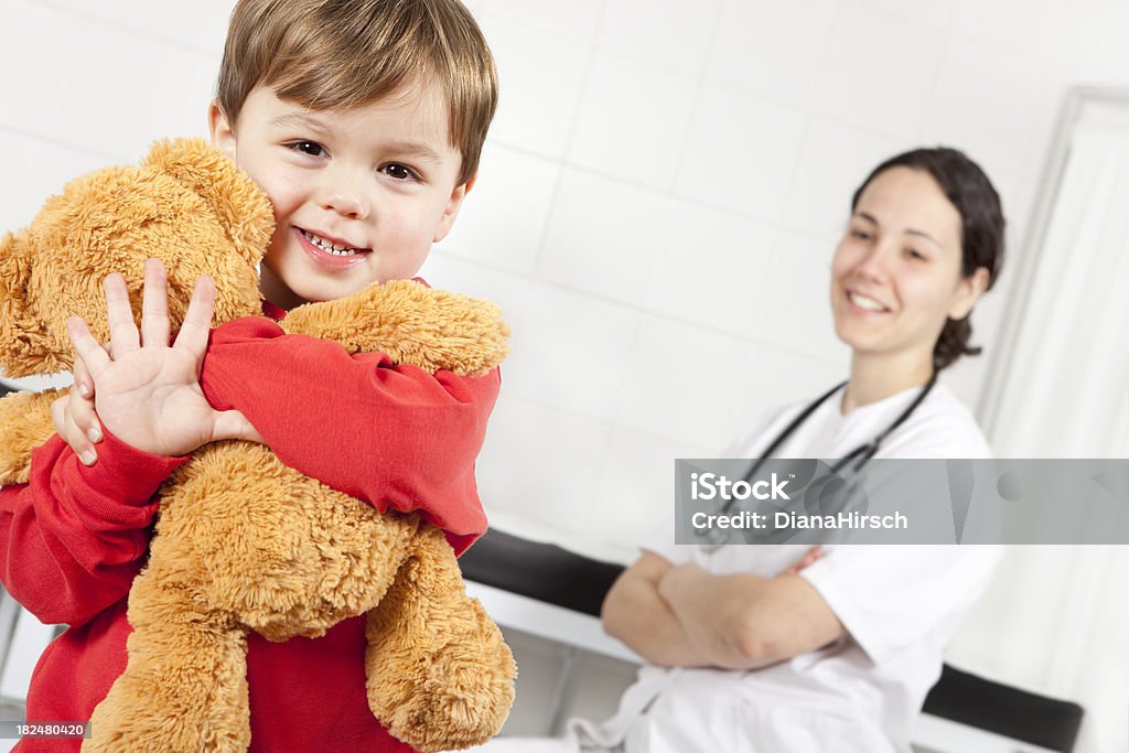 child at the doctor "little boy and pediatric with stethoscope,more photos of medical" 2-3 Years Stock Photo