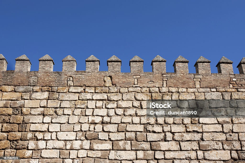 Battlements do Palácio Alcázar - Royalty-free Muro Fortificado Foto de stock