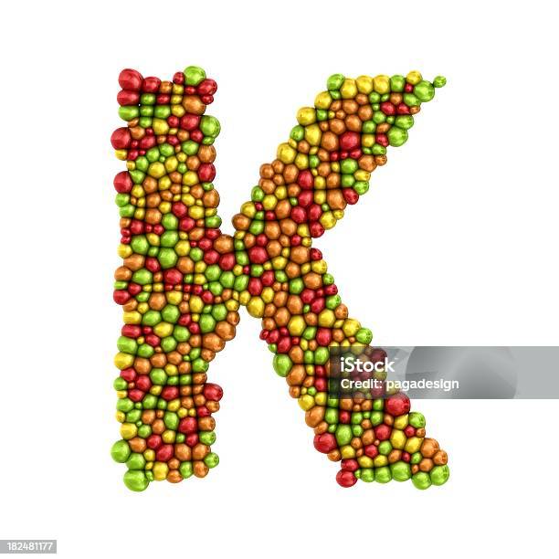 색상화 낙하 알파벳 K 0명에 대한 스톡 사진 및 기타 이미지 - 0명, 3차원 형태, 다중 색상