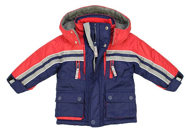 Children clothes: Boys winter jacket Winter jacket isolated on whiteMore isolated clothes: kids winter coat stock pictures, royalty-free photos & images
