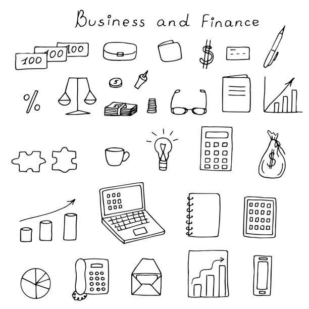 istock Business and finance set, vector illustration hand-drawn doodles 1824815876