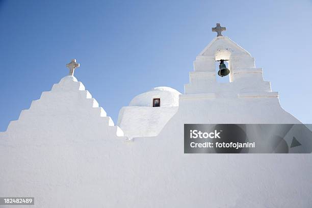 Foto de Silhueta Igreja De Mikonos e mais fotos de stock de Azul - Azul, Branco, Conceito