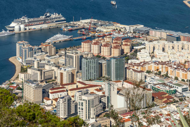The north part of Westside, Gibraltar stock photo