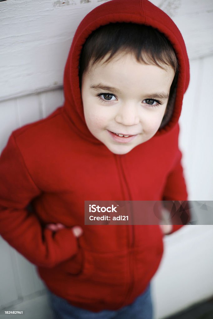 Little Red Hood young boy in red jumper 2-3 Years Stock Photo