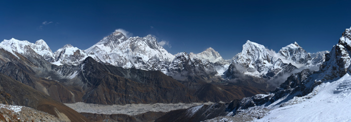 Mount Everest - also called Qomolangma Peak, Mount Sagarmatha, Chajamlungma (Limbu), Zhumulangma Peak or Mount Chomolungma - is the highest mountain on Earth, and the highest point on the Earth's continental crust, as measured by the height above sea level of its summit, 8,848 metres (29,029 ft). The mountain, which is part of the Himalaya range in Asia, is located on the border between Sagarmatha Zone, Nepal, and Tibet, China.http://bem.2be.pl/IS/nepal_380.jpg