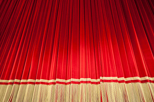istock Red curtain in a classical Theatre 182483030