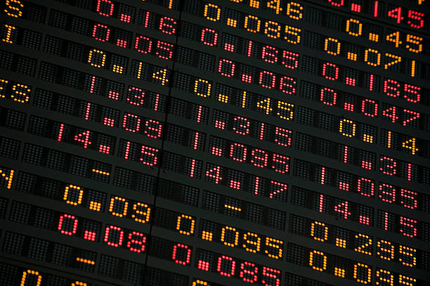 istock Stock Exchange screen showing financial figures 182484095