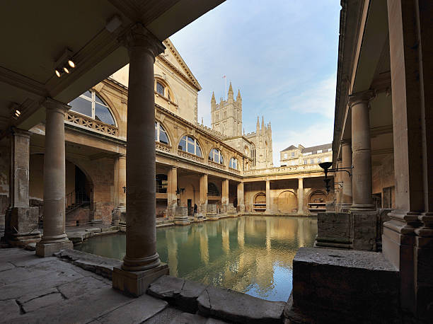 Ancient Baths The Ancient Roman Baths in the English city of Bath bath england photos stock pictures, royalty-free photos & images