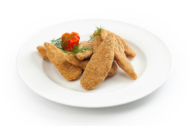 crocchette di pollo - chicken tender foto e immagini stock