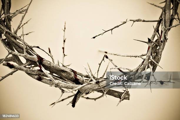 Coroa De Thorns Com Sangue - Fotografias de stock e mais imagens de Coroa - Enfeites para a cabeça - Coroa - Enfeites para a cabeça, Sangue, Comemoração - Evento