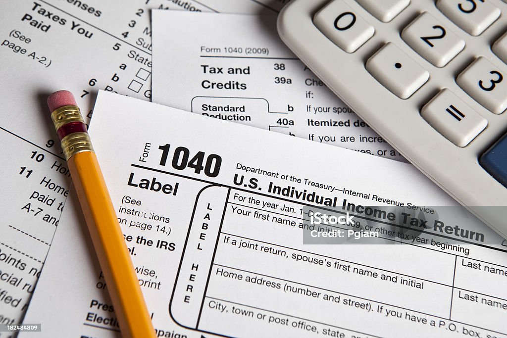 Financial IRS formulários de impostos - Royalty-free Assinar Foto de stock
