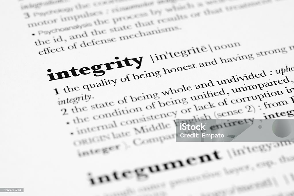 Definition von Integrität. - Lizenzfrei Ethik und Moral Stock-Foto