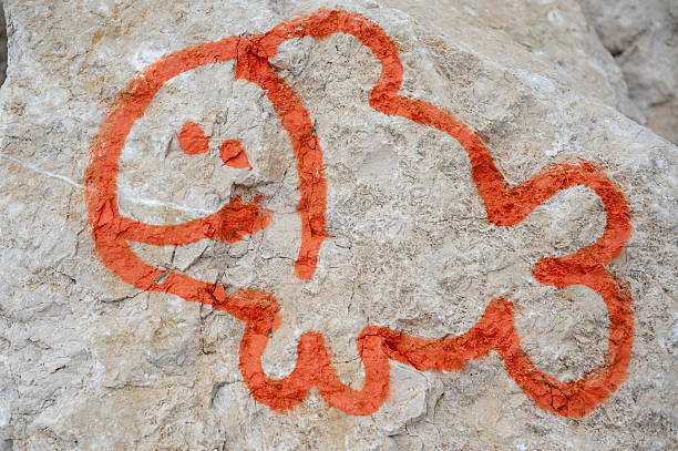 istock Funny Fish Painting on Stone 182485336