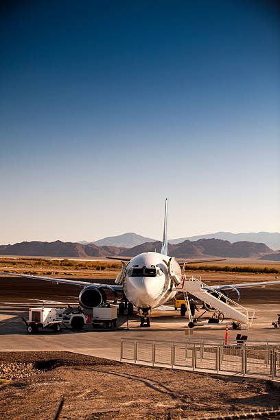 istock Airplane sits on the private runway 182485646