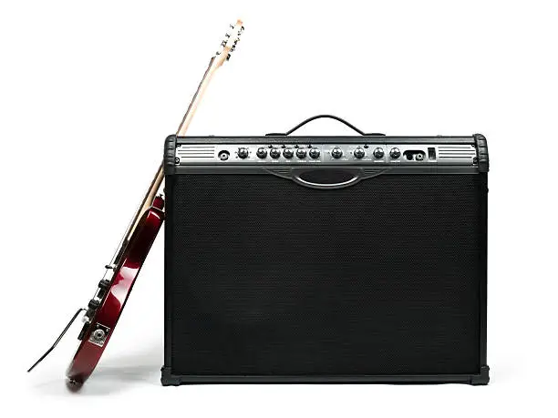 Photo of Guitar and amplifier