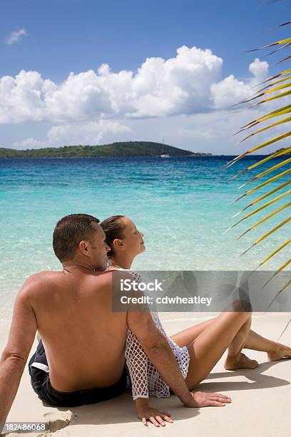 Flitterwochen Paar Am Strand Am Karibischen Meer Stockfoto und mehr Bilder von Attraktive Frau - Attraktive Frau, Baum, Blattfiedern