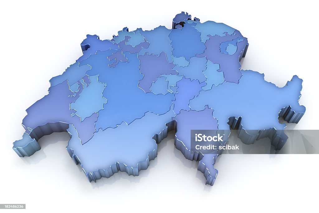 Suisse carte avec cantons - Photo de Carte libre de droits