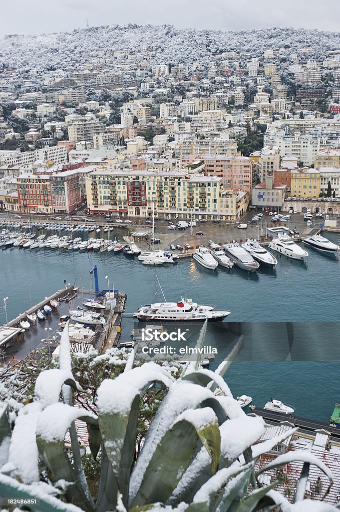 Blick auf den schönen Hafen nach einem snow Herbst - Lizenzfrei Nizza Stock-Foto