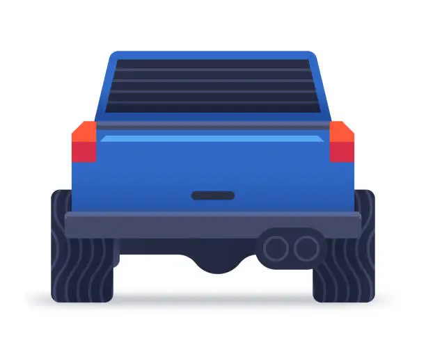 Vector illustration of Pickup Truck Tailgate Rear View