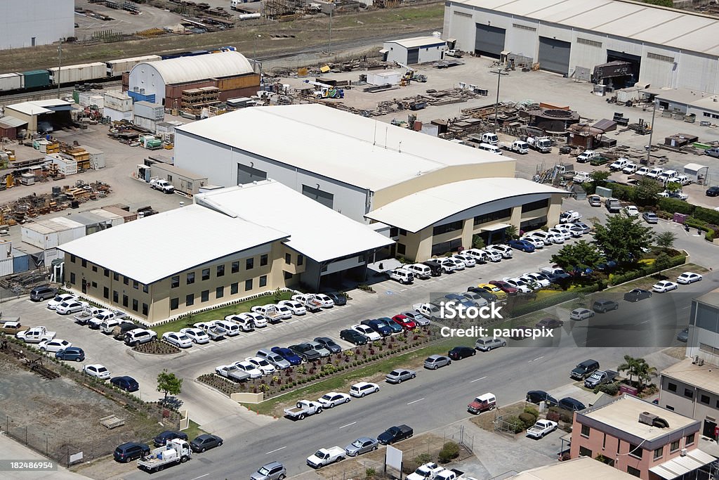 Vista aérea do Edifício Industrial - Royalty-free Vista Aérea Foto de stock