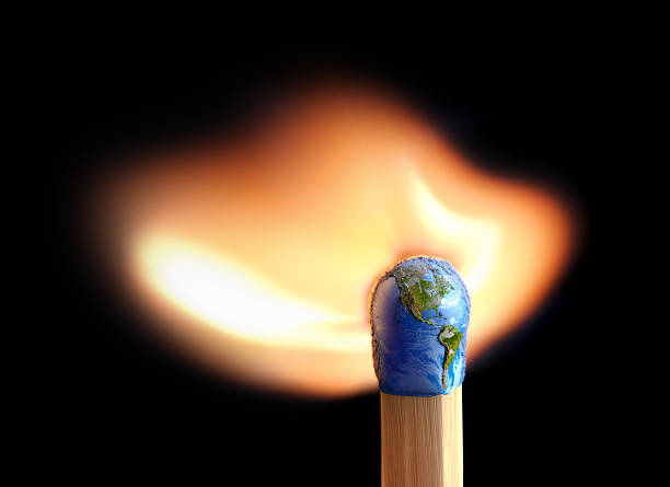 Earth on Fire stock photo