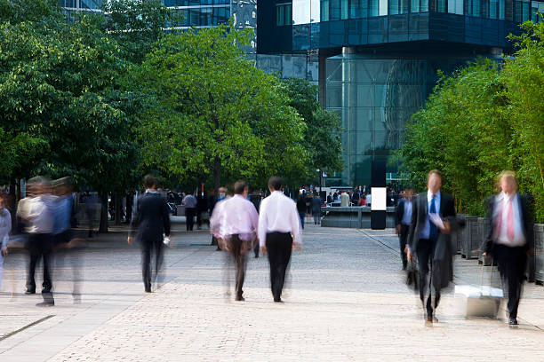 istock Businessmen Walking in Financial District 182487424