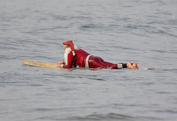 istock Santa Claus waiting for a wave 182487527