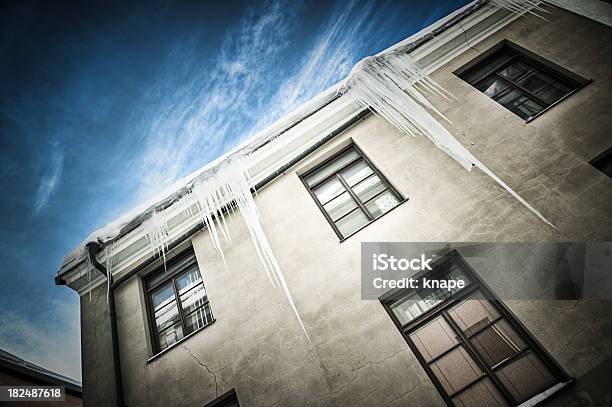 Big Icicles Hanging From The Roof Stock Photo - Download Image Now - Architectural Feature, City, Cold Temperature