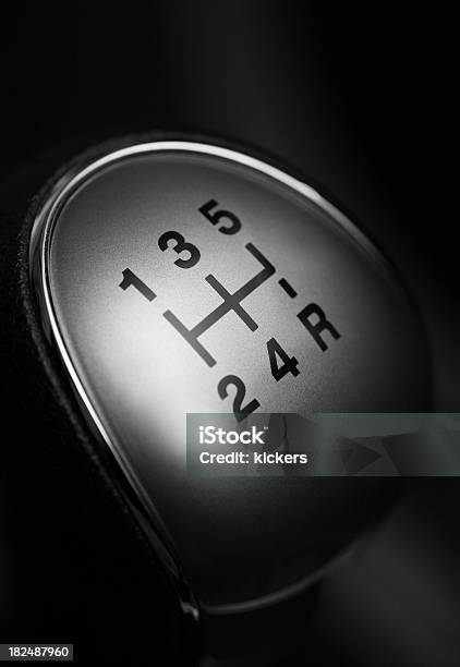 Low Key Shot Of Gearshift Knob Stock Photo - Download Image Now - Diagram, Gearshift, Black And White